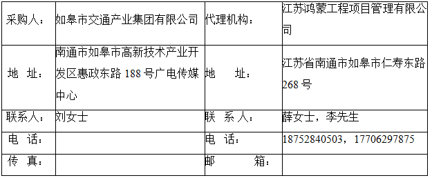 如皋市交通产业Ezpay有限公司框架协议合作单位征集增补项目（机电工程施工总承包标段、城市及道路照明工程标段）
